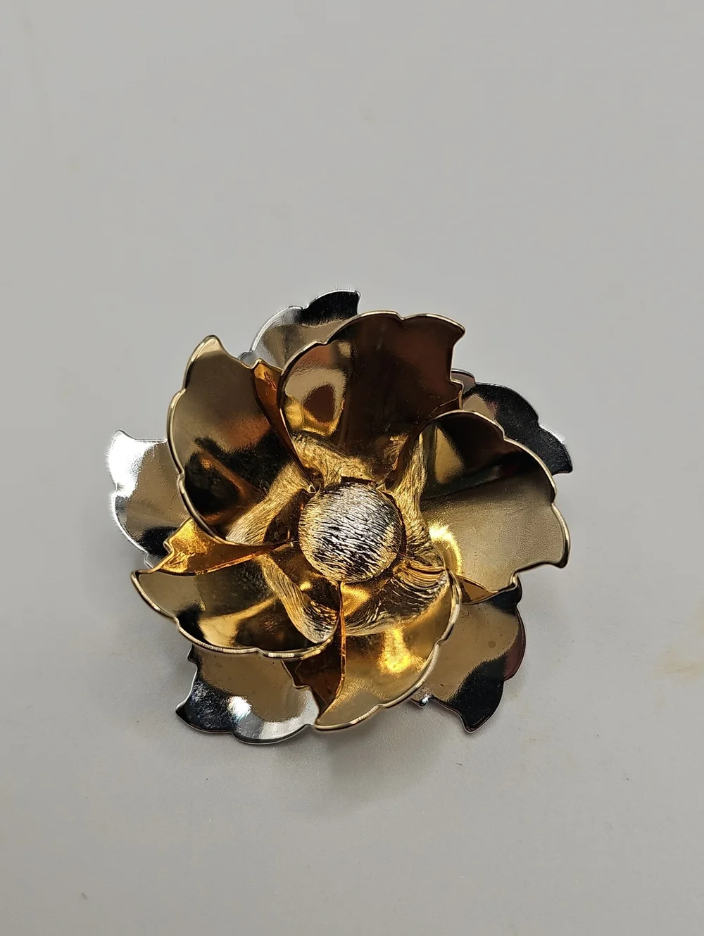 Sara Co. Elegant Two-Tone Gold Floral Brooch